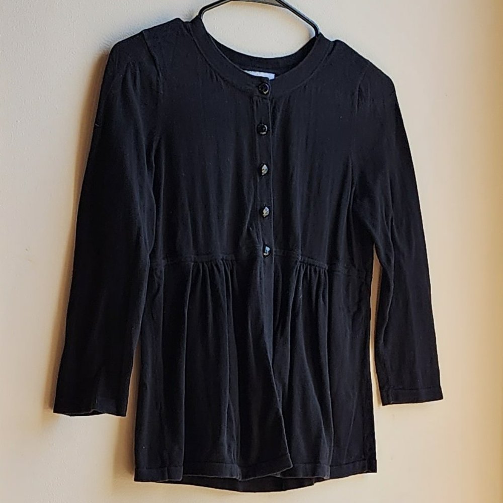 LOFT Black Half-Button Down Sweater Size Small